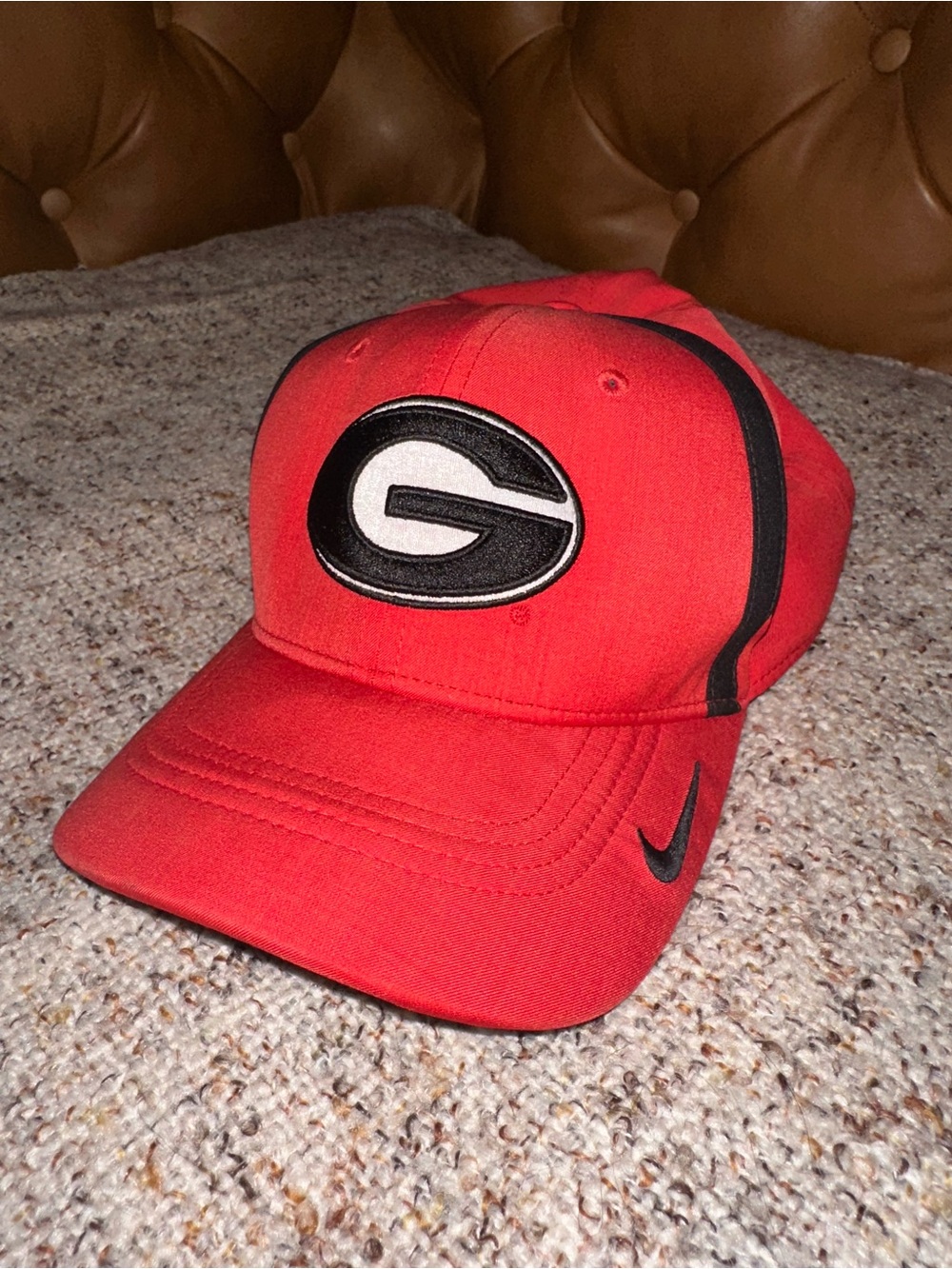 Nike Red Baseball Cap with Black & White Logo